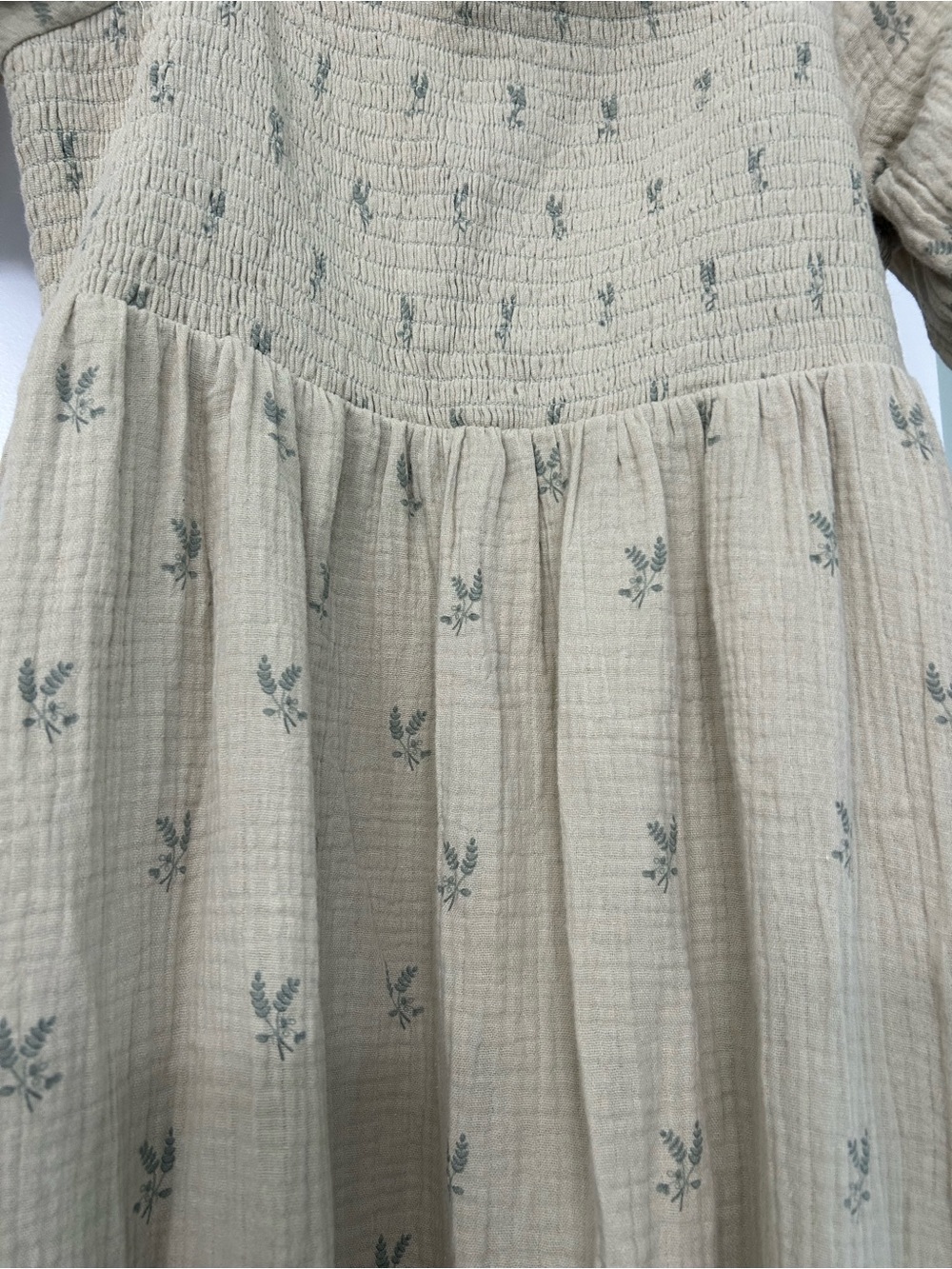 Smocked Square-Neck Maxi Dress in Sage - Picture 6 of 6